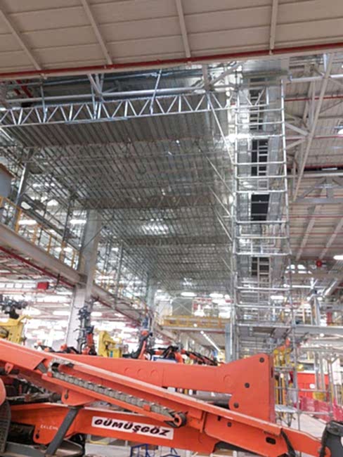 kiral�k iskele sistemleri, ay iskele, kiral�k iskele, RK Ya� fabrikas� Tekirda� Muratl�, �� cephe kurulumu